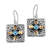 SE-8220-CO1 Sterling Silver Earring With Citrine, Blue Topaz Jewelry Bali Designs Inc